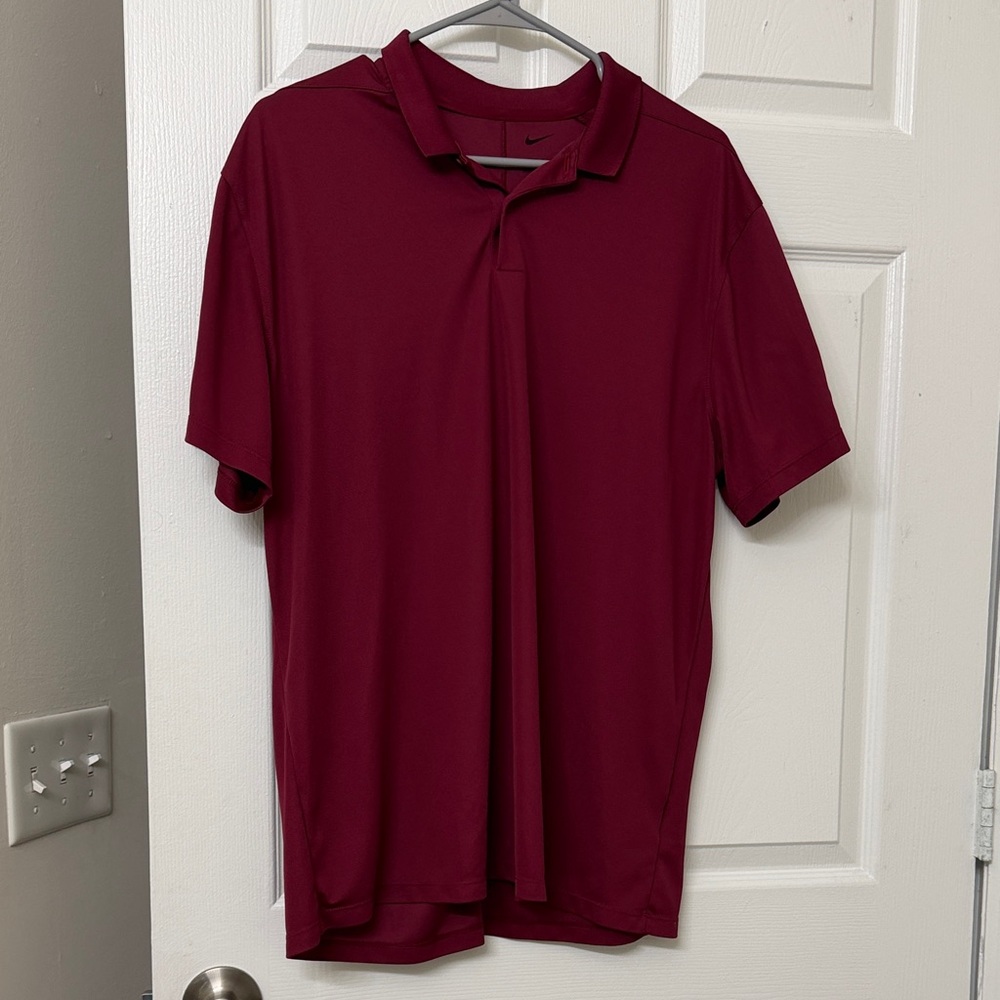 Nike Men's Burgundy Dri-Fit Golf Polo